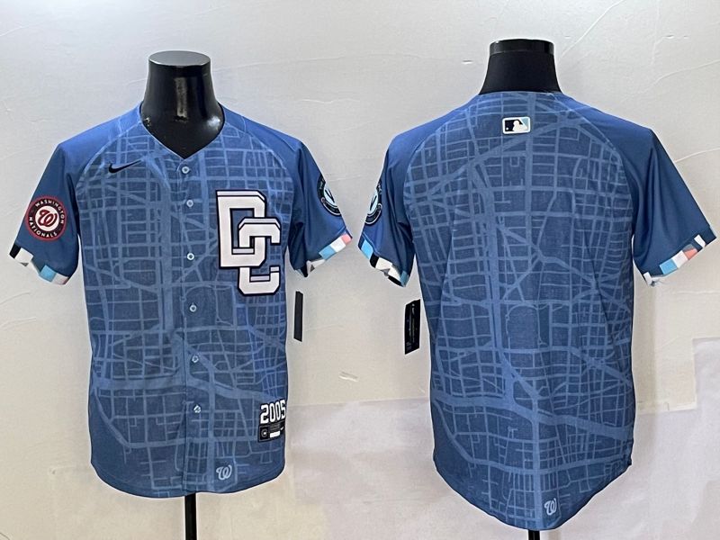 Men Washington Nationals Blank Blue Joint Name Nike 2025 MLB Jersey style 2->washington nationals->MLB Jersey